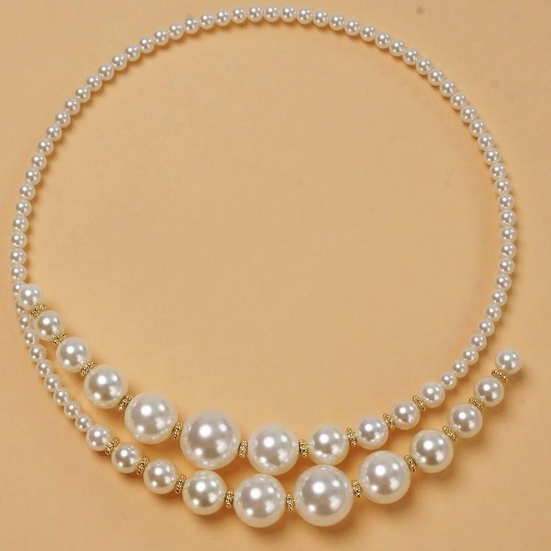 1Pcs Retro Collar Jewelry European And American Exaggerated Imitation Pearl Bead Collarbone Neck Chain Women'S Sexy Necklace