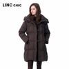 Jinyujie 2025 Winter Women's Hooded Mid-Length Down Jacket