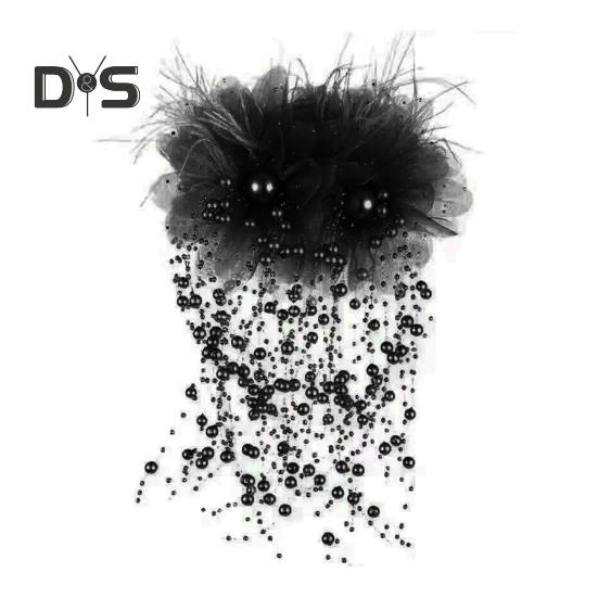 Vlasový dráp Peří Síťovina Příze Květinový dekor Spona do vlasů s umělým perlovým střapcem Zadní část Hlava Sprcha Vlasy Dráp