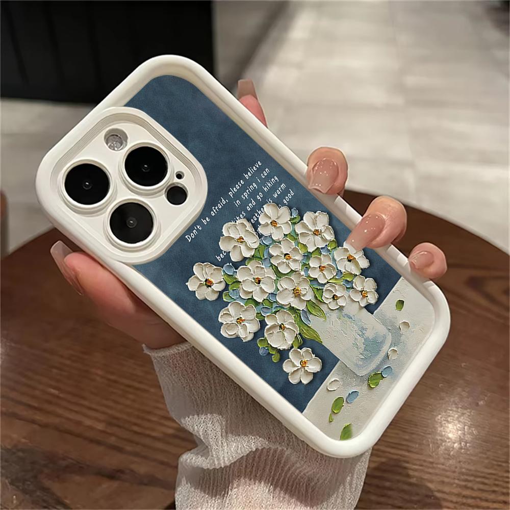Fashionable and Colorful Bouquet Phone Case iPhone 15 Pro Max 11 12 13 16 14 Plus Silicone Shockproof Case Lens Protector Shell