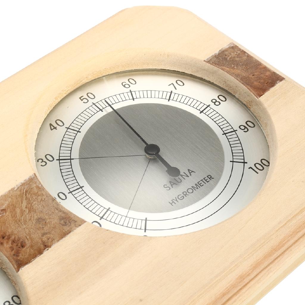 Thermometure Humidity Meter Bath & Sauna Sauna Thermometer Wooden Indoor/Outdoor Hygrometer Steam Wood Sauna Room