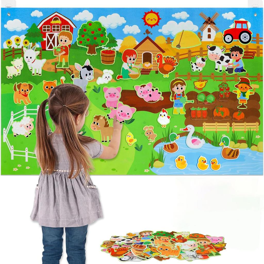 Felt Story Board Set Solar System Storytelling Interactive Play Kit with Hooks Planets Alien Galaxy Wall Hanging for Kids Gift