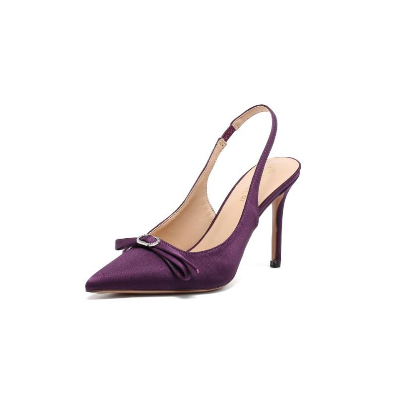 New models are not tired of high heels, sexy temperament, pointed head, thin heel bow, high-end sense, beautiful single shoes
