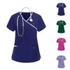 Women's Elastic Quick-Drying V-Neck Pocket Short-Sleeve Caregiver Work Uniform