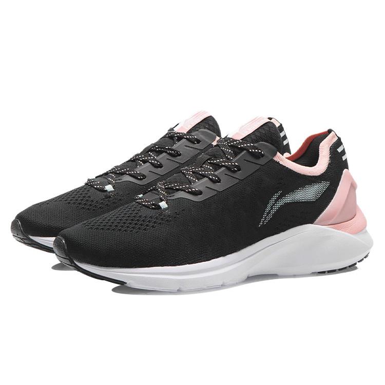 New LiNing YunQue Slip Resistant Lightweight Breathable Cushioning Low Top Running Shoes Women's Black Pink ARSR024-1