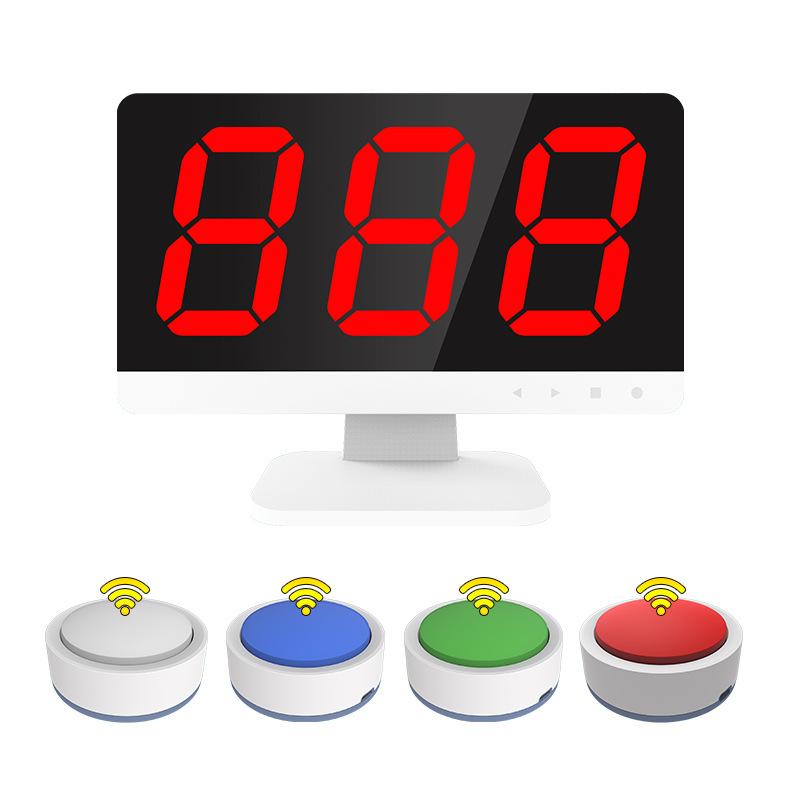 

Wireless Hand-Press Quiz Buzzer Set for Knowledge Competitions with Light-Up Scorers - Available in 4, 5, or 6 Group Options Other