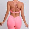 European & American Shockproof Sports Bra Set: Yoga, Running, Large Bust Support, Women's Fitness Beauty Collection