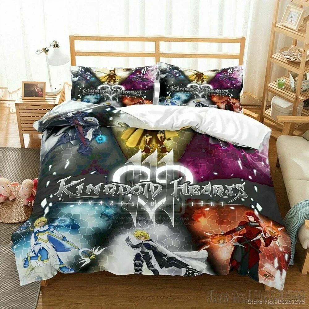 Комплект пододеяльника с мультяшным принтом Kingdom Hearts 3D, HD-пододеяльник, постельное белье для детей, комплекты постельного белья, декор спальни 140x200cm