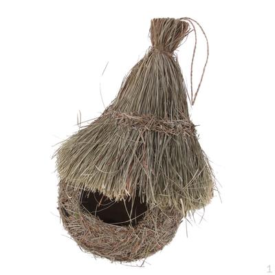 Natural Bird Nest Breeding Box Wild Grass Canary Finch Budgie House