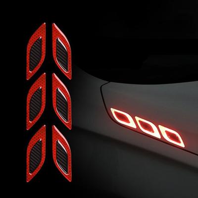 6pcs/set Car Reflective Stickers Anti-scratch Strips Safty Warning Stickers for Truck Auto Motor Exterior Decorative