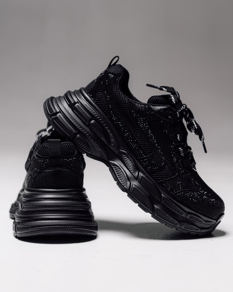 Sneakers con plateau Allsy 1962 36 nere pelle tessuto