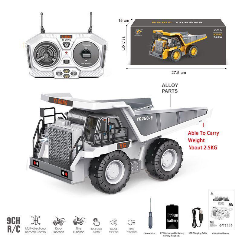 Kids' RC Excavator & Construction Vehicles: Dump Truck, Bulldozer, Loader
