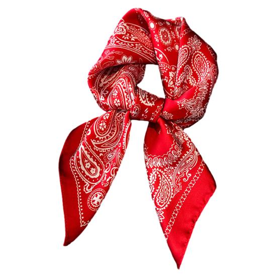 

Silky Scarf Paisley Printing Smooth Texture Wrinkle-Resistant Windproof Imitation Silk Scarf Commuting Business Layering Neck Accessory