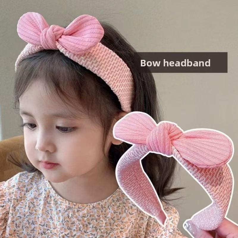 Korean-Style 3D Rabbit Ear Hair Hoop - New Simple Versatile Wide Fabric Headband for Toddlers & Girls, Soft Skin-Friendly, Cute