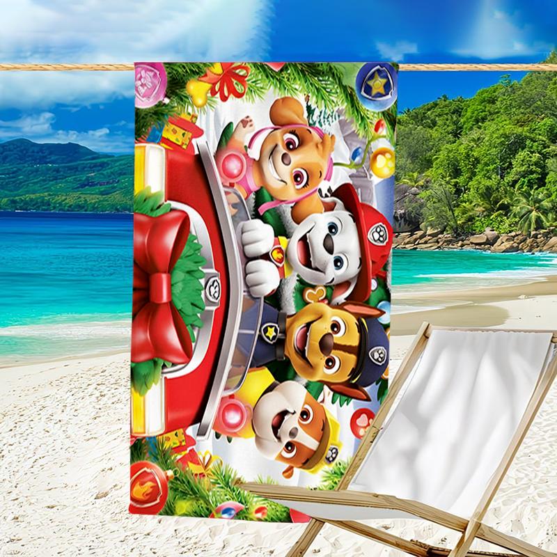 1pc Paw Paw21 Beach Towel, Beach and Seaside Swimming Pool Equipment, Fashion Pattern, Rectangular, Travel Essentials