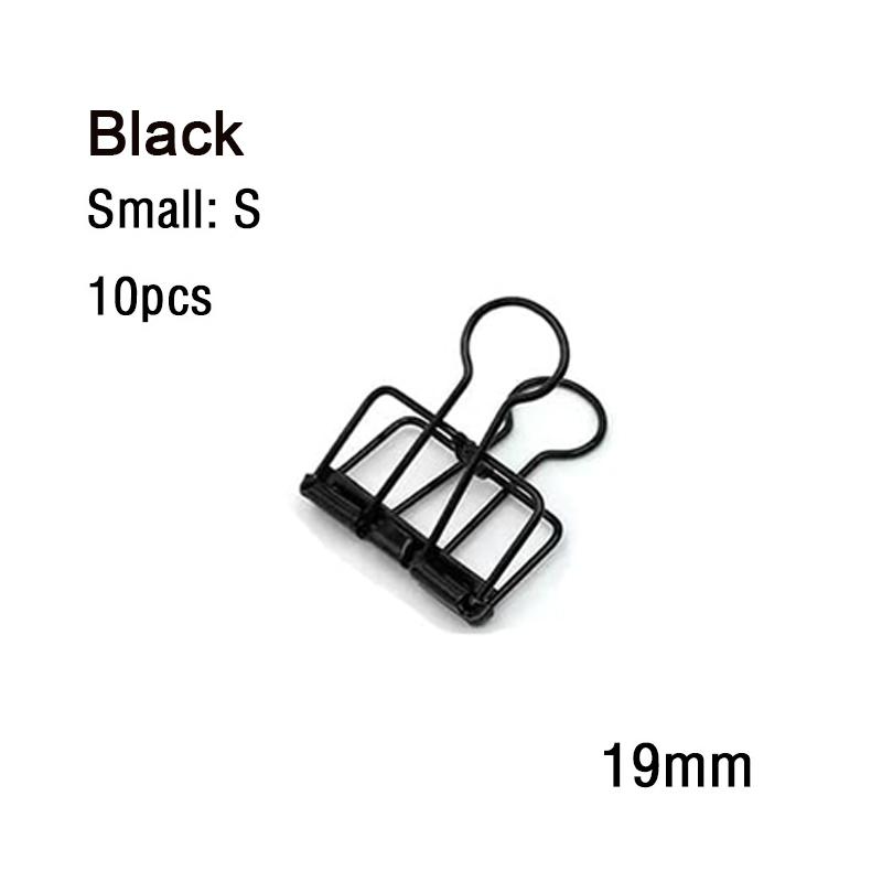 

10 шт. Мини скрепки для бумаги Черные Серебристые Зажимы для переплета Держатель страниц Офисные Учебные Зажимы для переплета Зажим для фото Органайзер для офисного школьного стола
