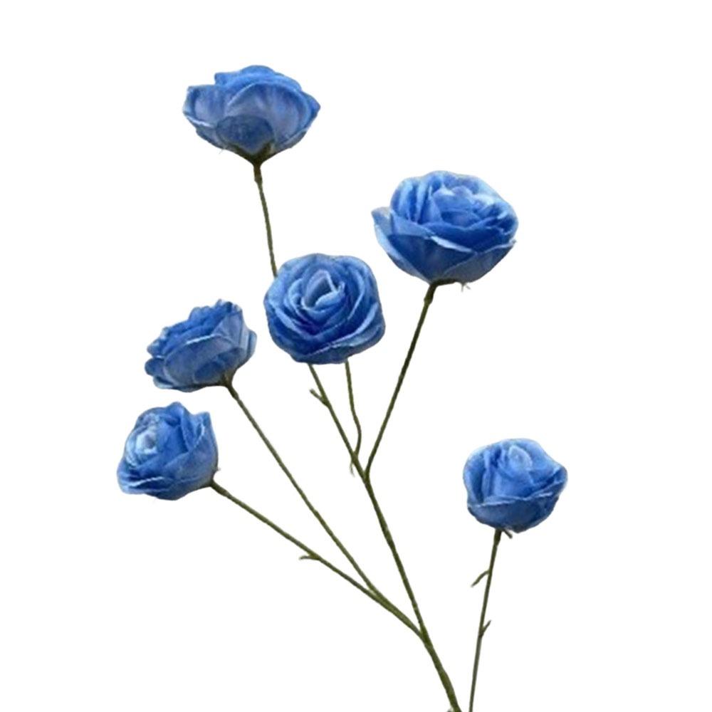 

High Quality 6 Heads Simulated Rose Bouquet Silk Rose Soft Artificial Flowers Vintage Simulation Flowers Valentine s Day Gift синий
