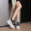 Fashion Women 8CM Platform Casual Outdoor Shoes Rhinestone Shine Decoration Sneakers Lace  Walking Sport Breathable Thick Bottom Shoes