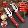 Meal Prep Kitchen Gadget Vegetable Peeler with Wooden Handle Stainless Steel Blade Tool Comfortable Built-in Bottle Opener for Peeling And Slicing
