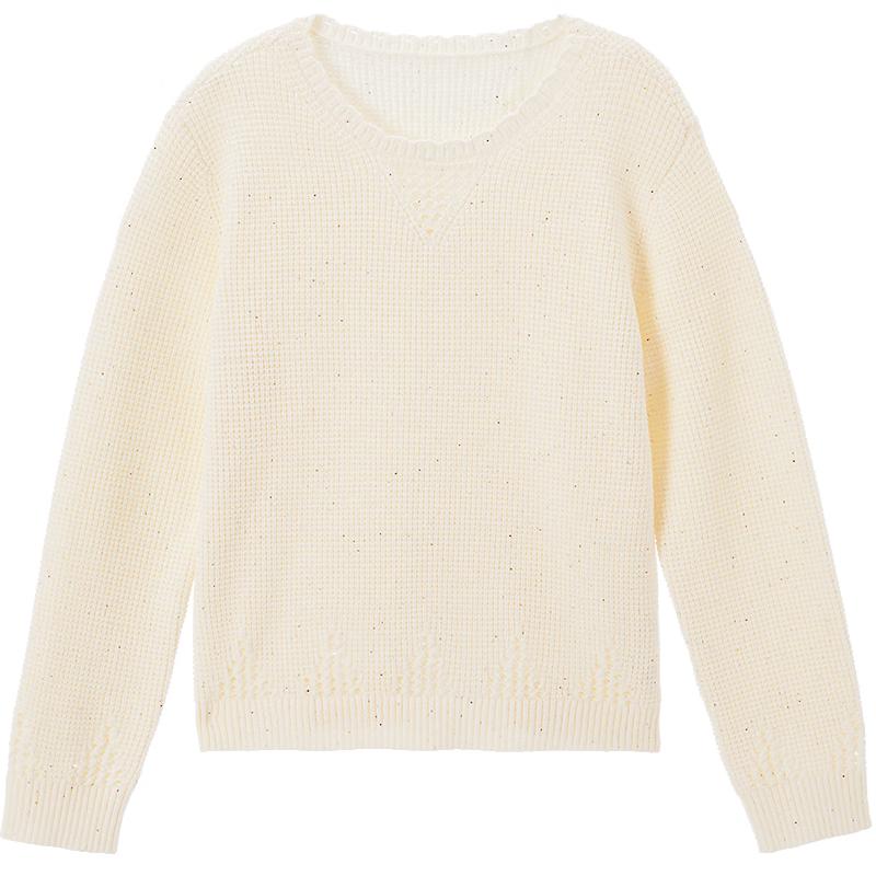 Women's Hollow-Out Long Sleeve Knit Top