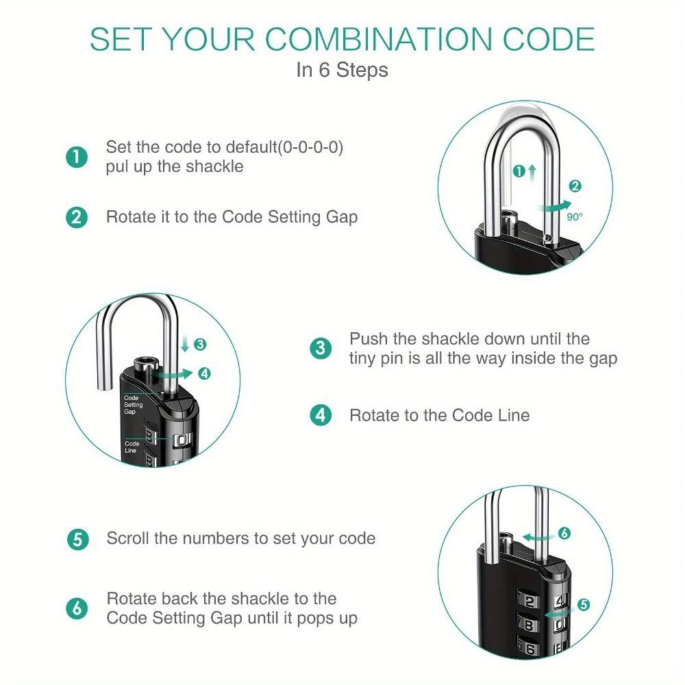 Weatherproof Protection Digit Combination Lock Rustproof Heavy Duty 4 Digit Password Lock Waterproof Dormitory Cabinet Lock