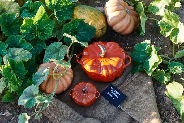 STAUB Cocotte Cinnamon 15cm Ceramic Storage Microwave Safe Japanese La Cocotte Special Shape "Pumpkin 0.68ml" Heat-Resistant Container, [Official