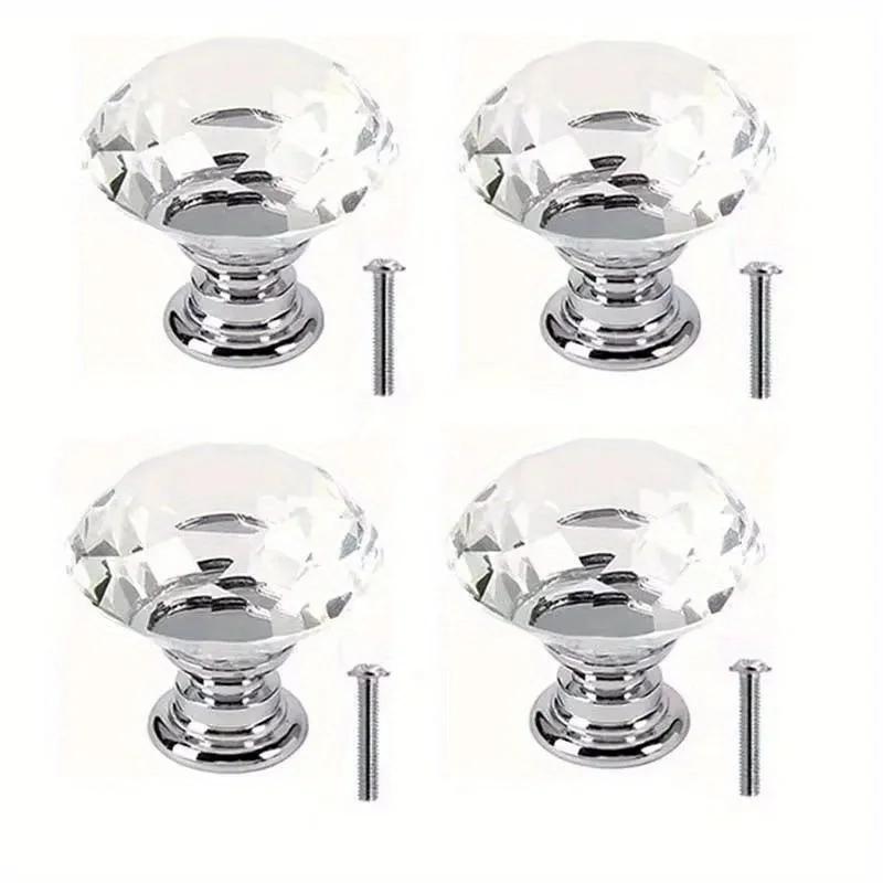 16Pcs Diamond Furniture Door Knobs Crystal Glass Pot Cover Handles Cabinet Pull Decorative for Dresser Cupboard Wardrobe