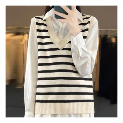NaVaVa Casual Striped V Neck Knit Vest Nk1939