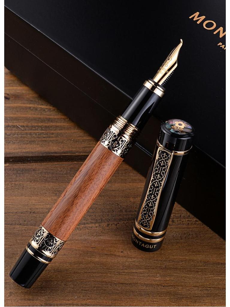 Montagut Legend Series Men's Calligraphy Fountain Pen with Bent Nib for Artistic Practice