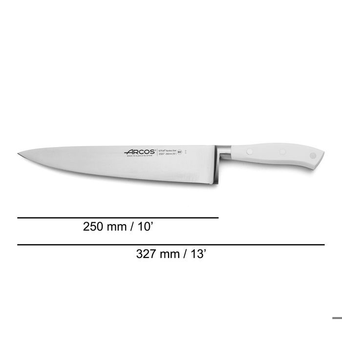 Couteau De Chef À Émincer Lame En Acier Inoxydable Riviera-Blanc25cm