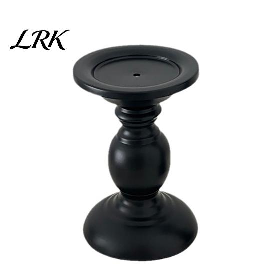 Iron Candle Holder Vintage Holder, Black Matte Pillar Holders, Metal Heat-Resistant Stand for Scented Candles And Tealights, Retro Candlestick Dining