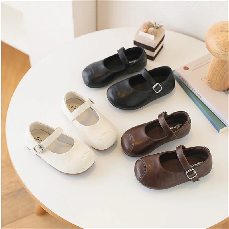 New Spring Children Shoes For Girls British Style Leather Princess Shoes Soft Sole Outdoor Fashion Kids Sneakers EU 22-37