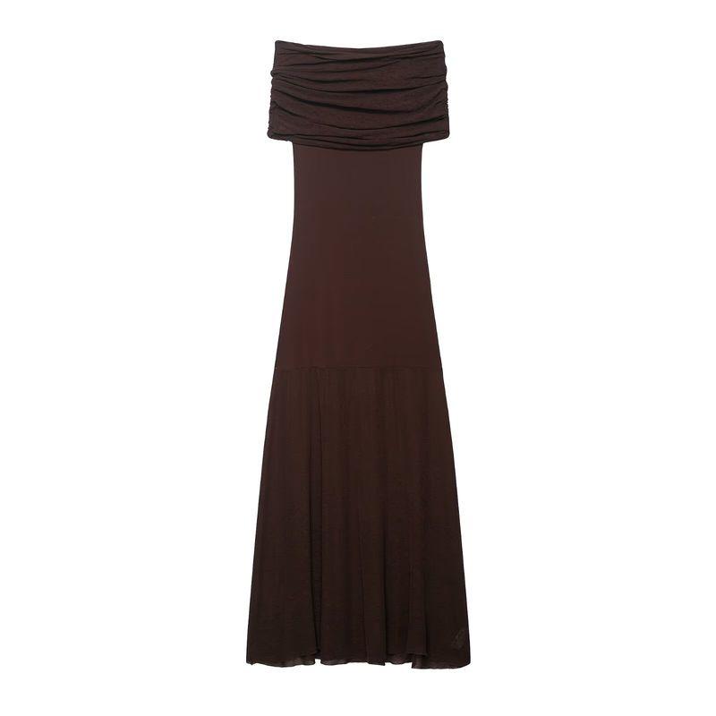 Kaslead New Women Clothes Western Style Fashion Simple Slim Fit off-Shoulder Knitted Dress 2893103