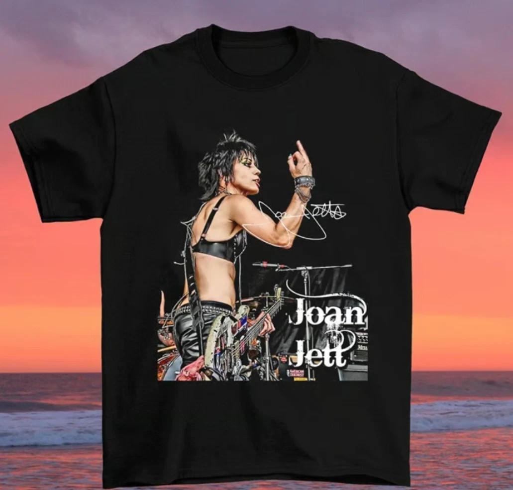 Joan Jett Gift Family Black Cotton Unisex Short Sleeve T-Shirt Gift for Friends XL
