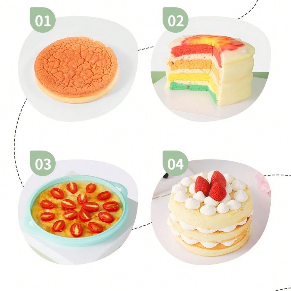 1pc 4 Inch High Quality Silicone Round Cake Mold Food Grade High Temperature Resistant Oven Baking Sandwich Baking Tools