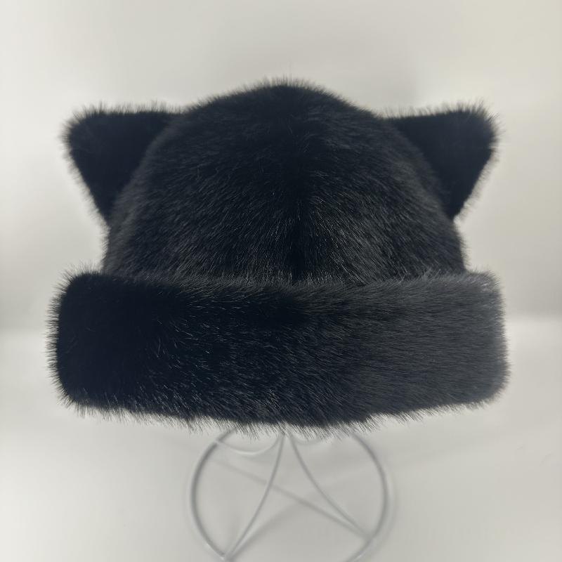 Autumn Winter Warm Cat Ears Beanie Cozy Stylish Windproof Hats Women's Cap For Daily Wear Trendy Fashion Accessories