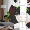 Cute Panda Bamboo Sheer Curtains for Living Room Child Bedroom Tulle Curtains Kitchen Window Treatments Panel Drapes