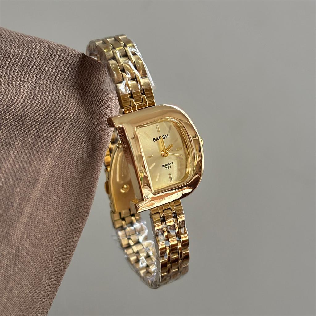 Barsh Personalized D-Word Light Luxury Niche Gold Watch Women'S Steel Belt Temperament Quartz Women'S Watch