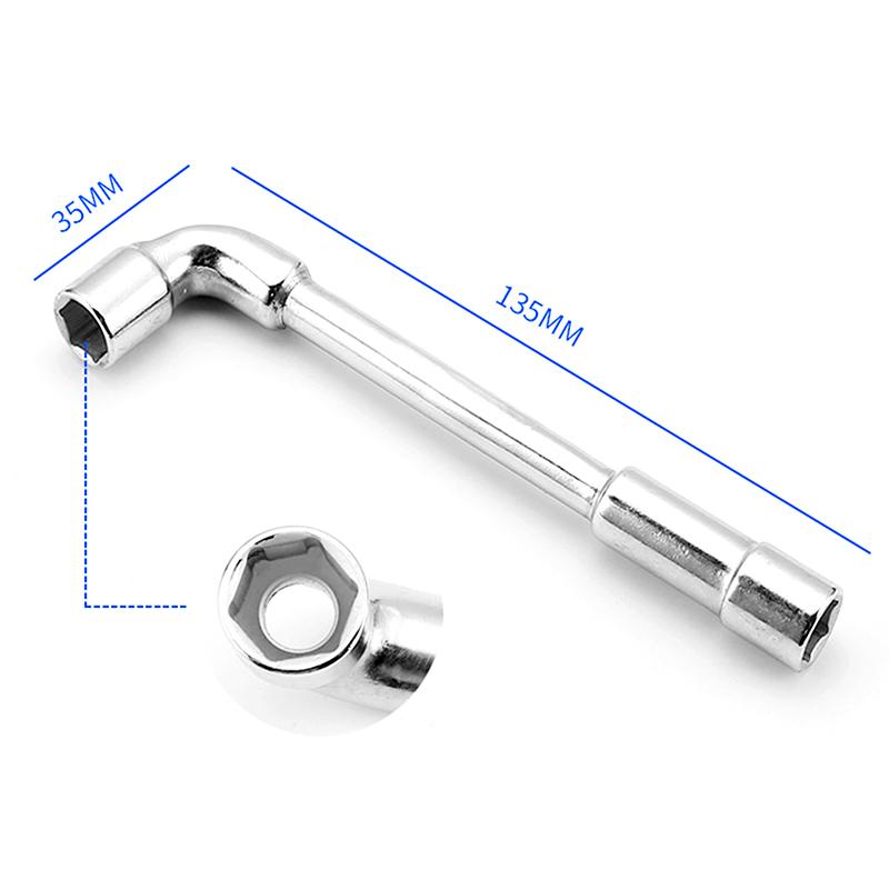 1Pc L Type Mini Wrench Pipe Perforation Elbow Universal Double Head Hex Socket Metric Wrench Kit 6 Point 6-15MM