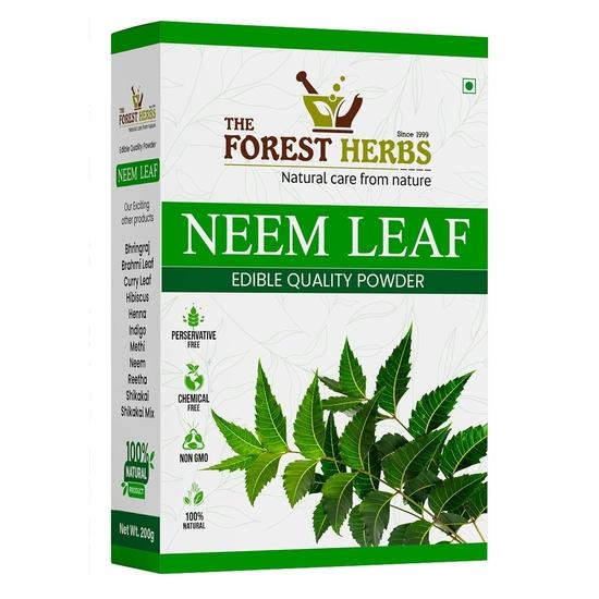 The Forest Herbs Natural Care From Nature 100% Pure Neem Leaves Powder 200 Grams (Sun Dried & Stemless) for Face, Skin, Hair Growth Pack