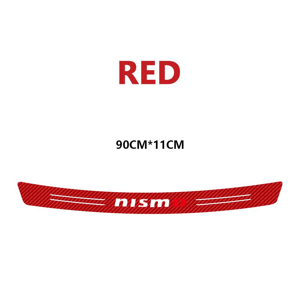 ARE4 Car Carbon Fiber Logo Trunk RearGuard Plate Bumper Trim Stickers For Nissan Nismo X-trail Qashqai Note Juke Sentra Patrol Navara