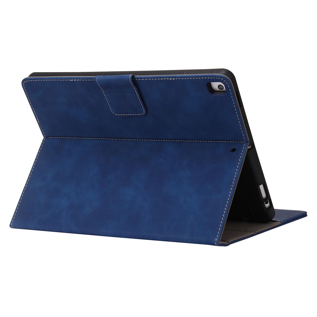 For iPad 10.2 (2021)/(2019)/(2020)/Air 10.5 inch (2019) Case Wallet Calf Texture Tablet Cover with Pens Slot