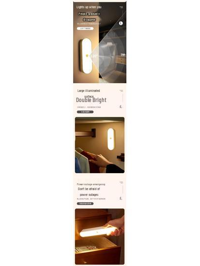 Smart Rechargeable Sound-Controlled Night Light with Motion Sensor for Hallway and Stairwell