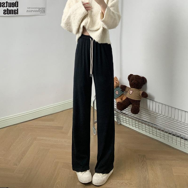 

Wide leg pants women s new high waist drape straight casual pants mopping floor glutinous rice drape pants women s spring and autumn XL