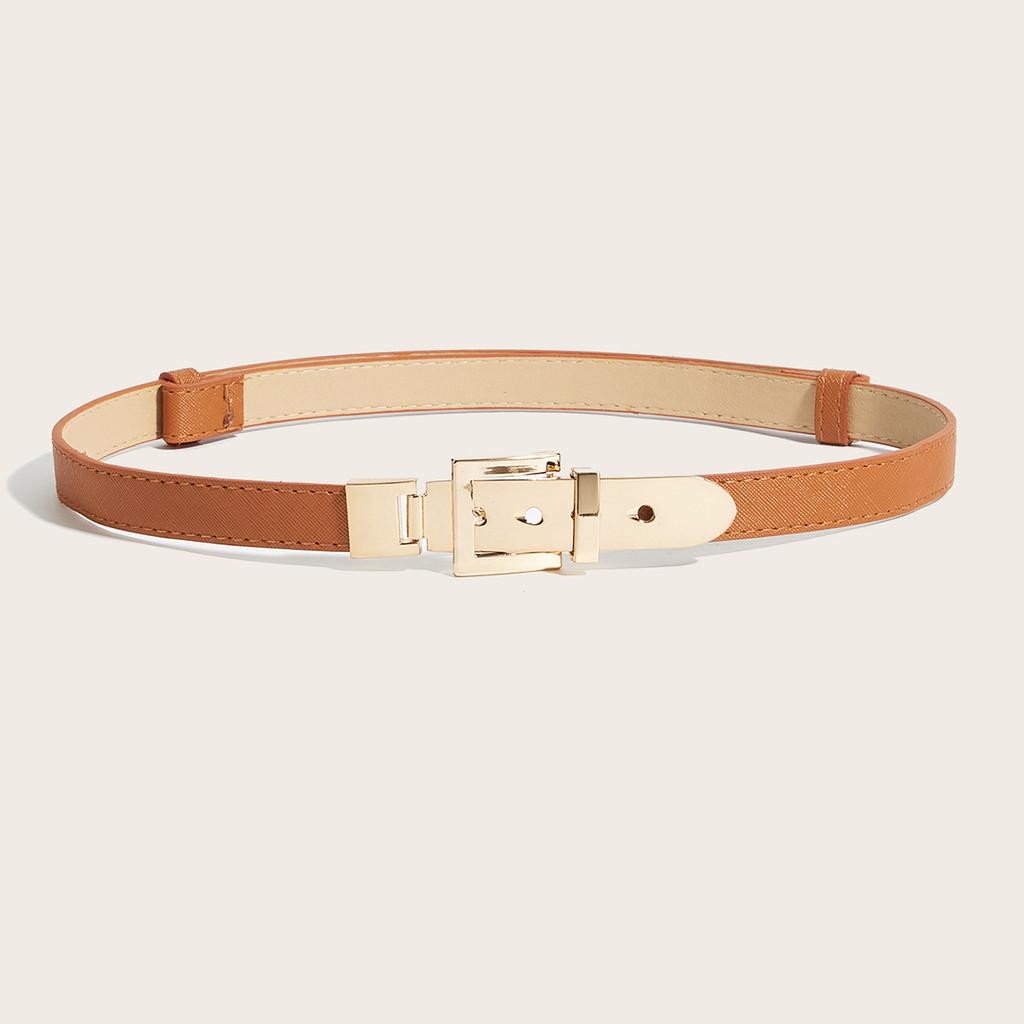 

Pu Slim Waist Belt With Adjustable Buckle For Fashionable Dresses And Work Outfits