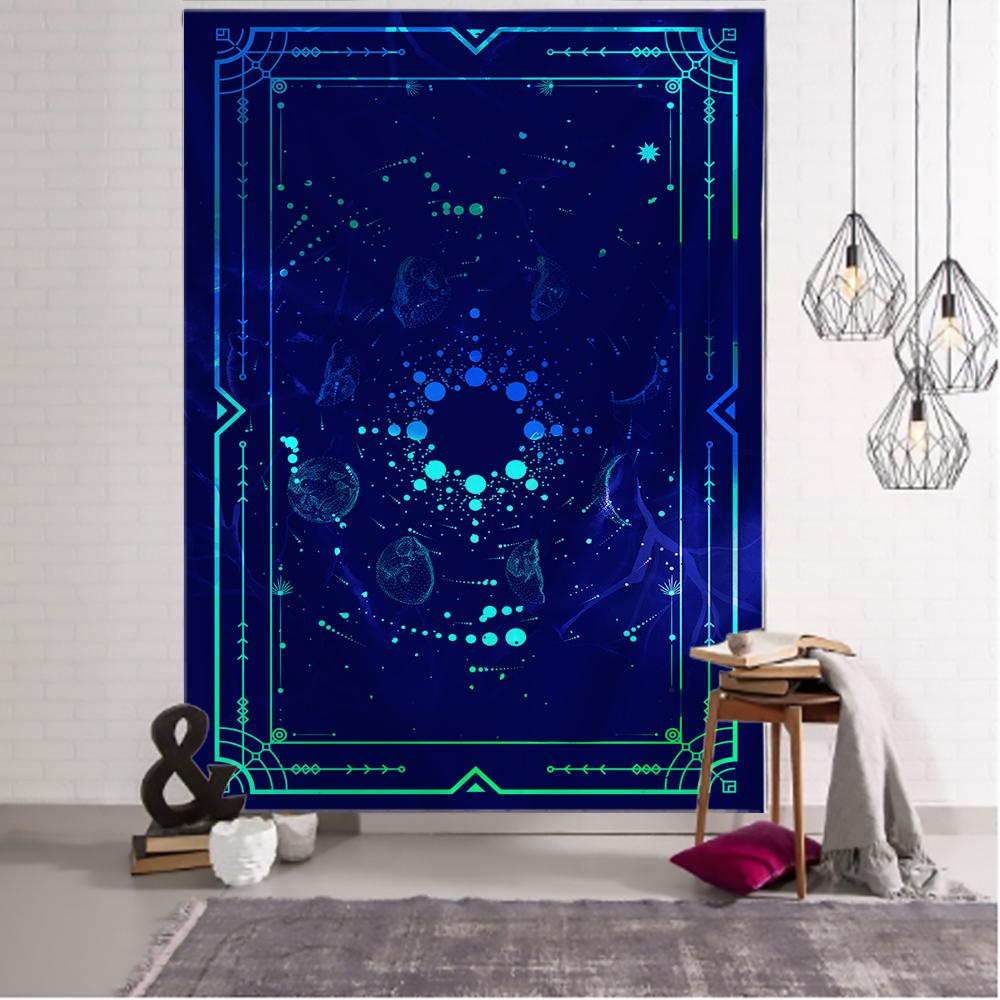 Witchcraft Tarot Tapestry Wall Hanging Colorful Sun Moon Starry Universe Psychedelic Tapiz Witchcraft Wall Cloth Tapestry