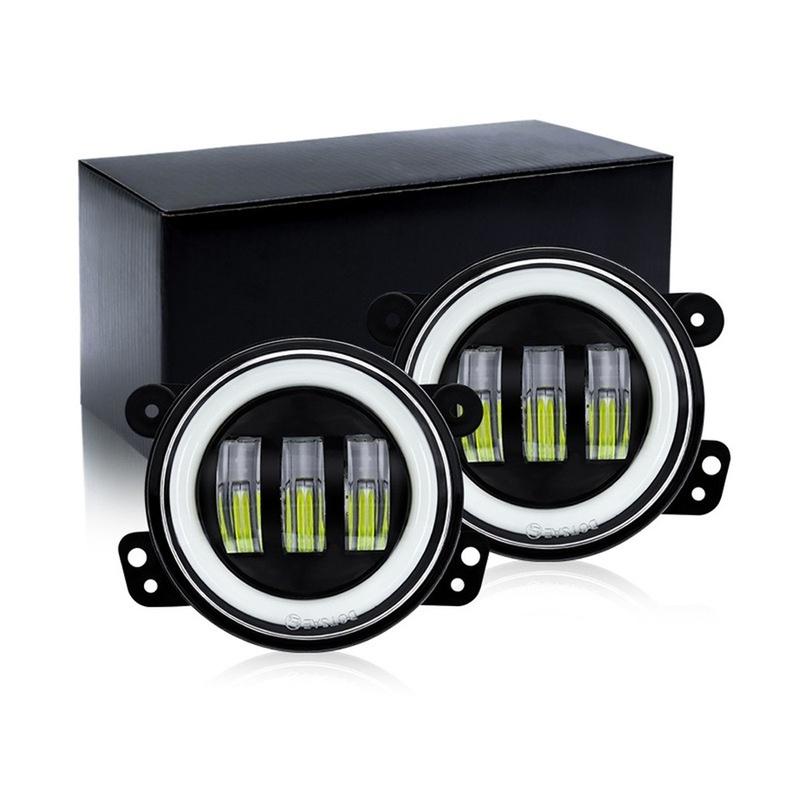 2pcs 3.5Inch LED Fog Lights Fog Driving Lamp Angel Eyes Lamp White Yellow Ring For Car Offroad Vehicle Headlight 10-30V