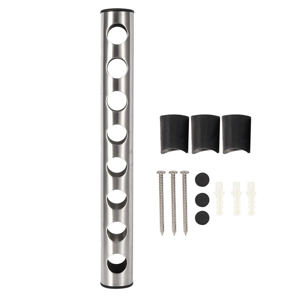 13 piece Stainless Steel Wall Mounted Wine Rack 8 Holes Wine Holder Rack Wine Shelf  Restaurant