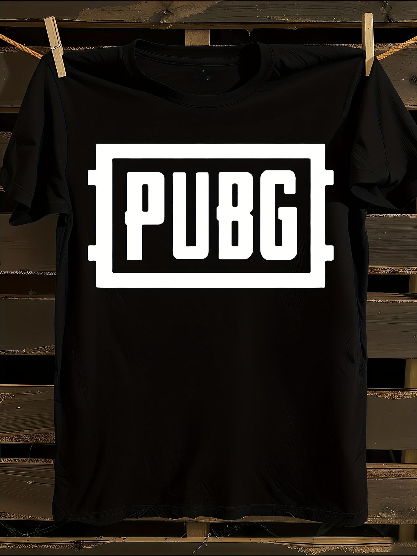s Футболка с логотипом PUBG Мужская футболка Женские футболки с принтом букв Футболка с коротким рукавом Повседневная уличная футболка Топ XXXXL