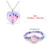2Pcs Kpop Rumi Mira Zoey Necklace Bracelet Set Heart Keychains Kpop Accessories Birthday Party Supplies Party Favors Gifts